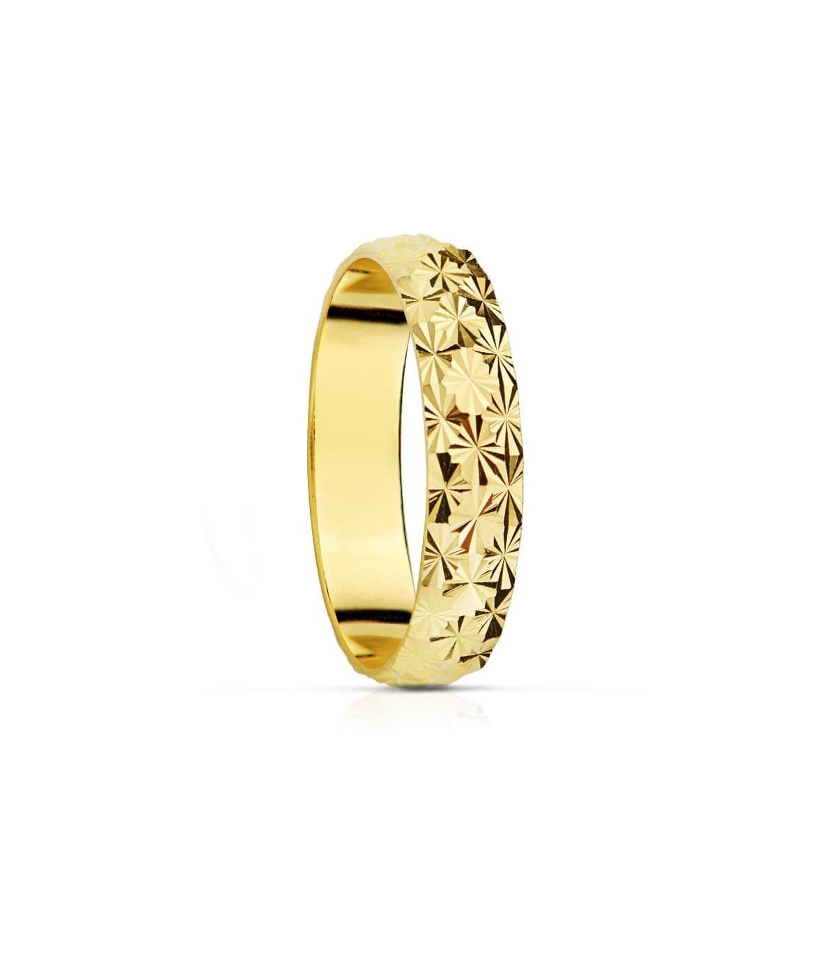 Fede nuziale Fiori 4 mm Oro 18Kt.