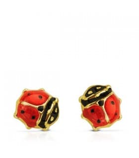 Boucles d'oreilles or jaune Coccinelle 18 Carats