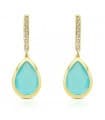 Pendientes oro Catina piedra aguamarina 18 Ktes