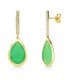Boucles d'oreilles pendantes or Catrina pierre verte 18 Carats