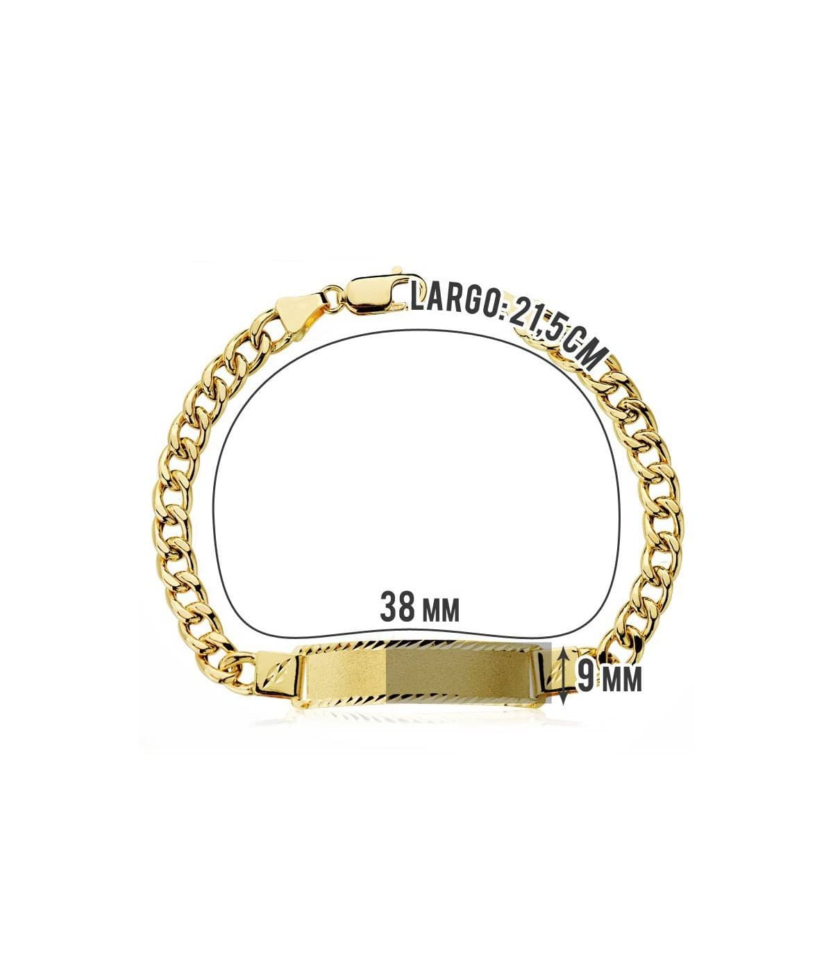 Esclava John oro amarillo 21 cm 18 Ktes