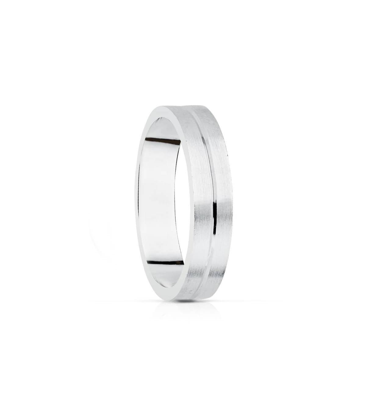 Fede nuziale Catarina 4 mm oro bianco 18Kt.