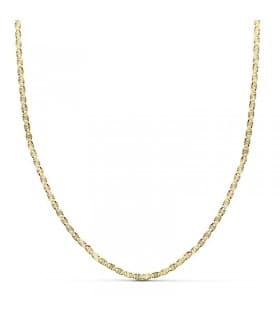 Collana Catena a lingottino - Maglia  diamantata 2 mm 50 cm - Oro 750/1000