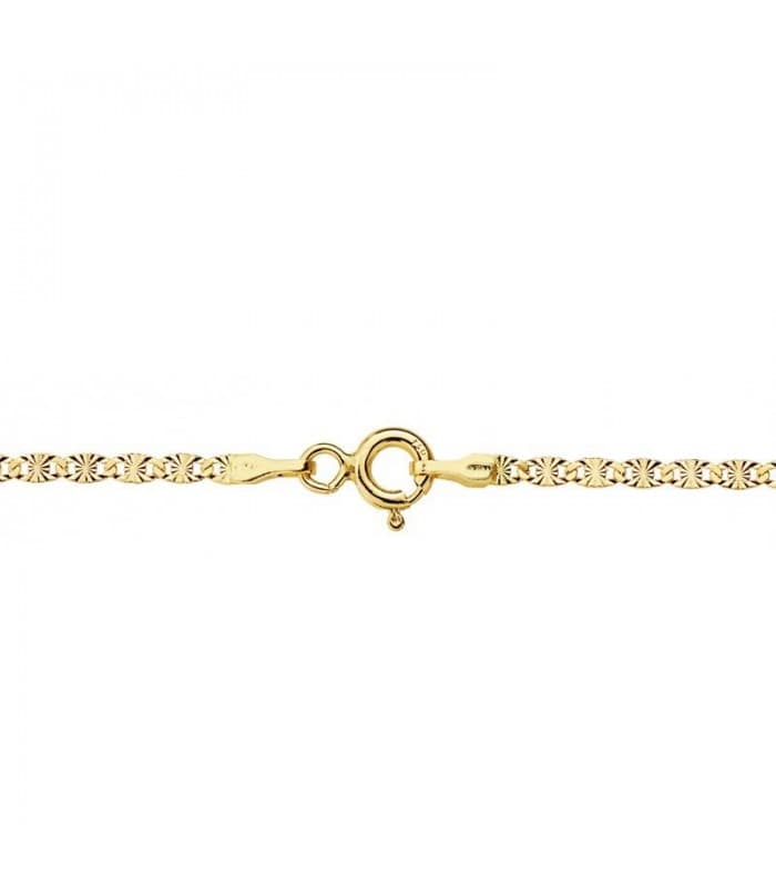 Cadena diamantada maciza con acabado tallado y pulido - Oro 18 kilates 2 mm 50 cm