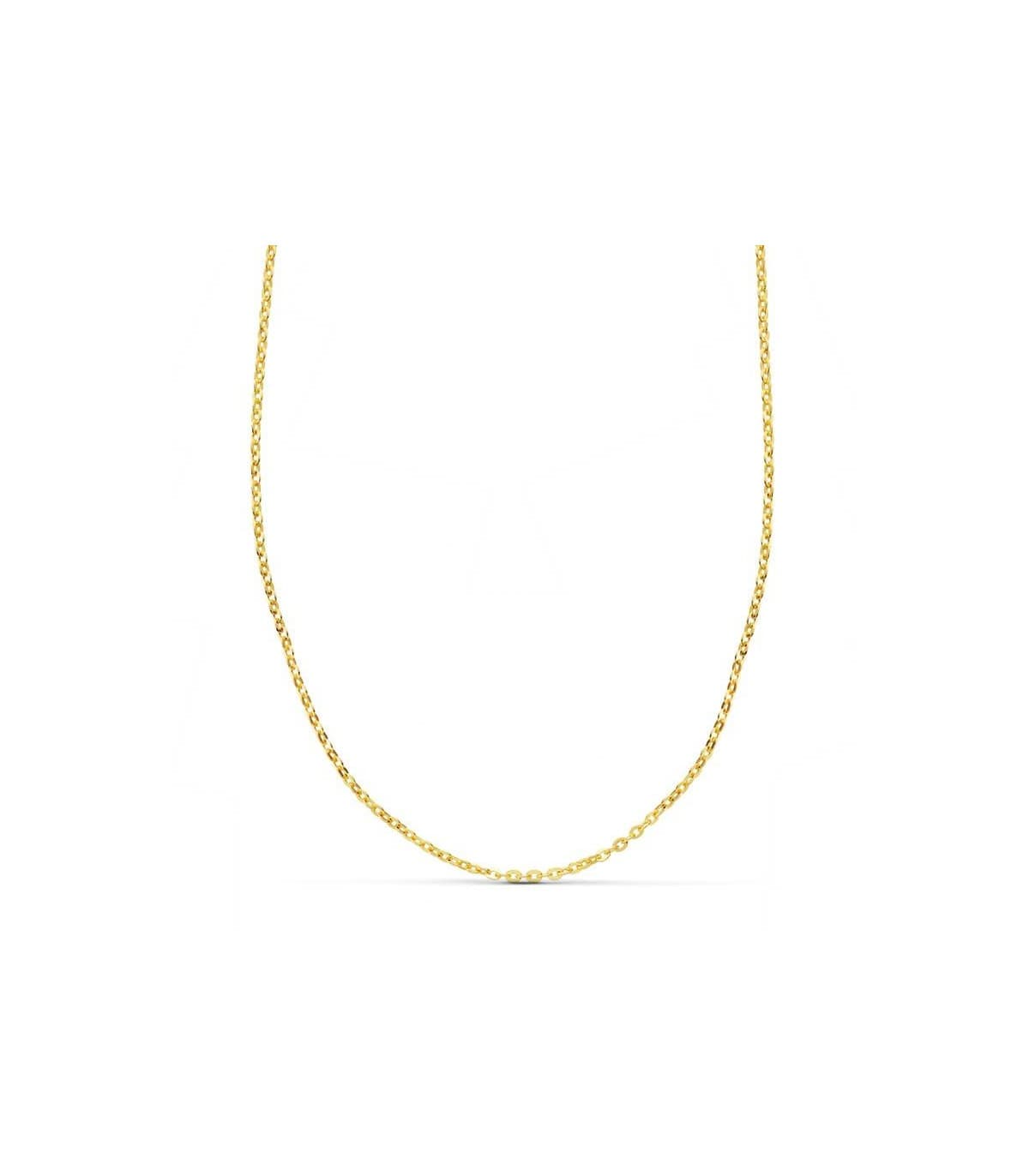 Collana catena diamantata 1,2 mm 45cm in oro giallo 750 - Collana maglia forzatina da donna, Alda gioielli.