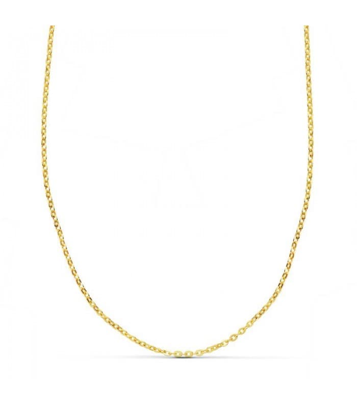 Collana catena diamantata 1,2 mm 45cm in oro giallo 750 - Collana maglia forzatina da donna, Alda gioielli.