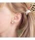 Pendientes perlas y oro, bola de 6 mm Marianela 18 kilates, joyas para niña
