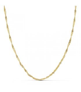 Catena oro 750 modello Singapore 1,7 mm x 45 cm, maglia intrecciata | Collane da donna online