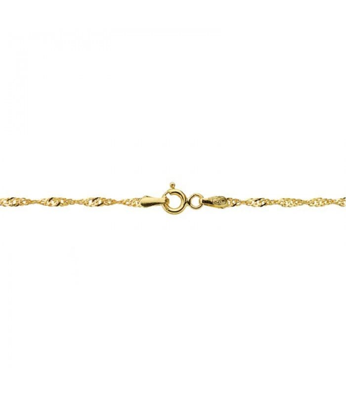 Cadena de oro 18 kilates, modelo Singapur 1.7 mm x 45 cm, cadenita entrelazada | Cadenas mujer online