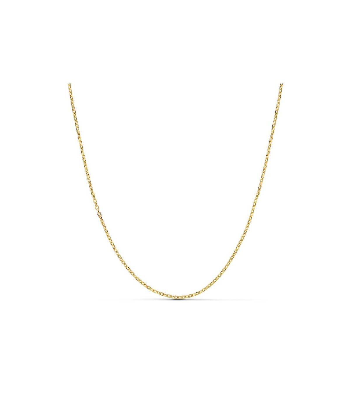 Chaîne en or jaune, maille Forçat 1.2 mm 18 K 50 mm, idéal pour collier femme