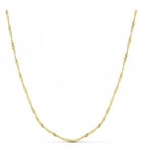 Collane a catena da donna in oro giallo - Catenina maglia Singapore, modello torchon - Lunghezza 50 cm
