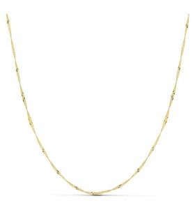 Collane a catena da donna in oro giallo - Catenina maglia Singapore, modello torchon - Lunghezza 50 cm