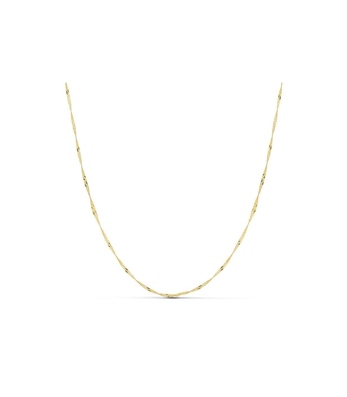 Collane a catena da donna in oro giallo - Catenina maglia Singapore, modello torchon - Lunghezza 50 cm