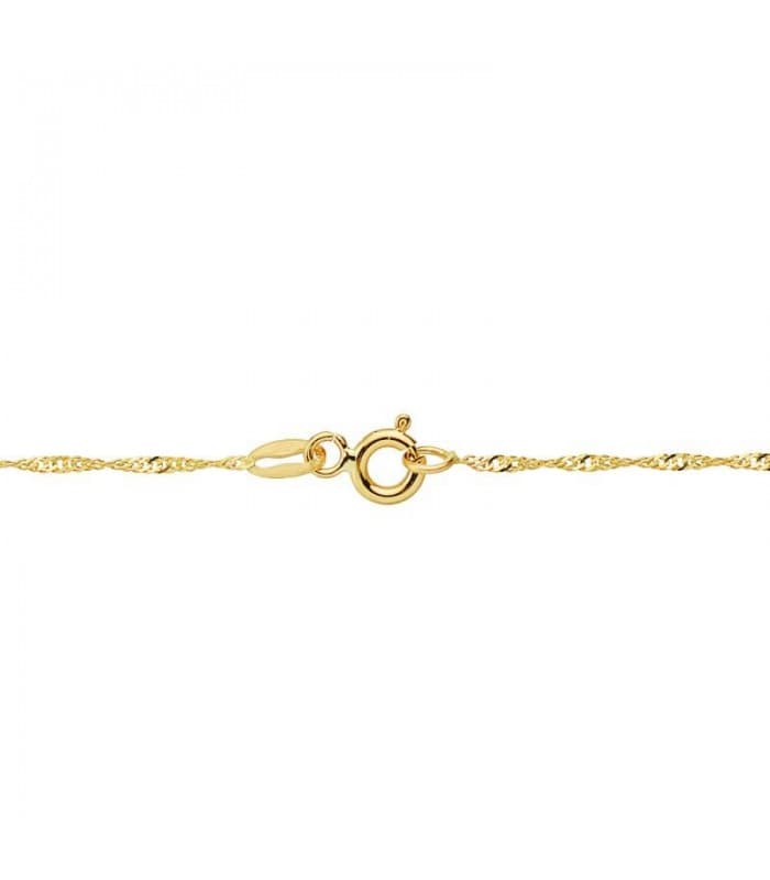 Collane a catena da donna in oro giallo - Catenina maglia Singapore, modello torchon - Lunghezza 50 cm