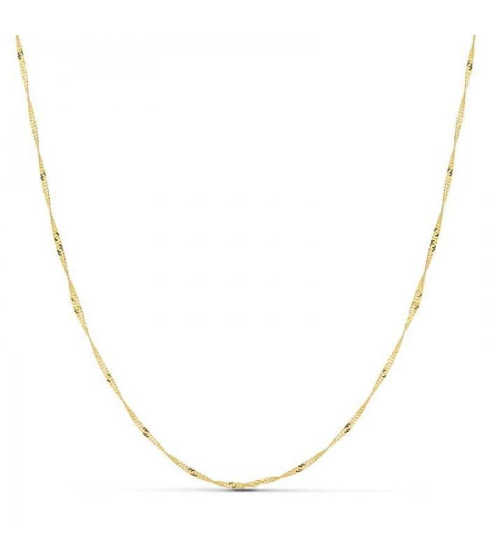 Catenina Singapore oro giallo 1.2 mm 40 cm, collana ideale regalo battesimo o donna.