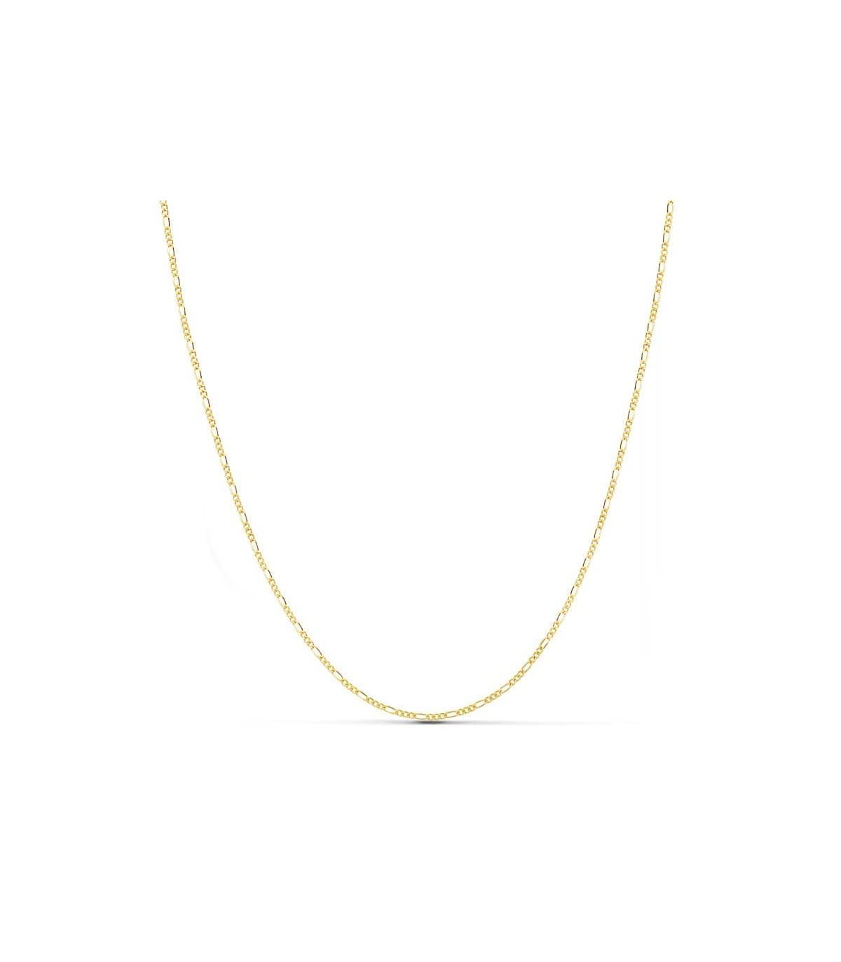 Catena donna oro giallo 750, modello Figaro 3+1 - 1 mm e 45 cm, collanae e girocolli, maglia piena.