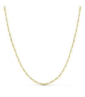Catenina donna in oro giallo 750, modello Figaro 3+1- 1,2 mm e 40 cm, collana maglia piena.