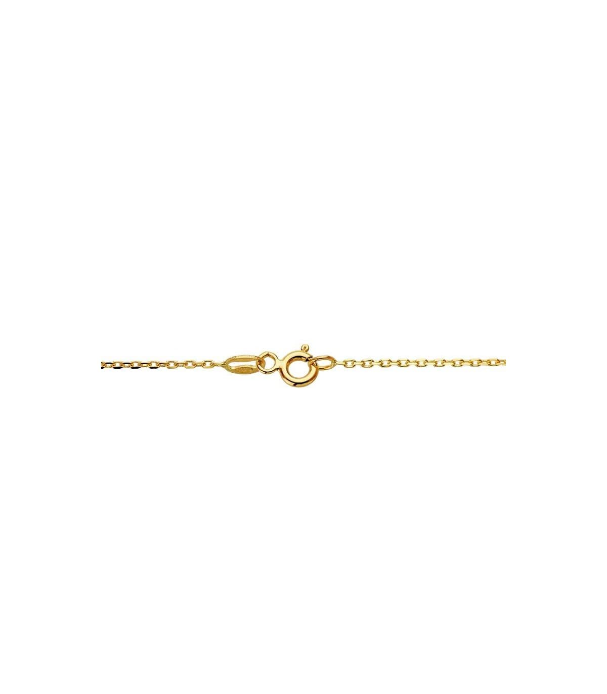 Cadena maciza eslabones tipo Forzada 1mm  50cm en oro amarillo 18 Kilates, con cierre de reasa.