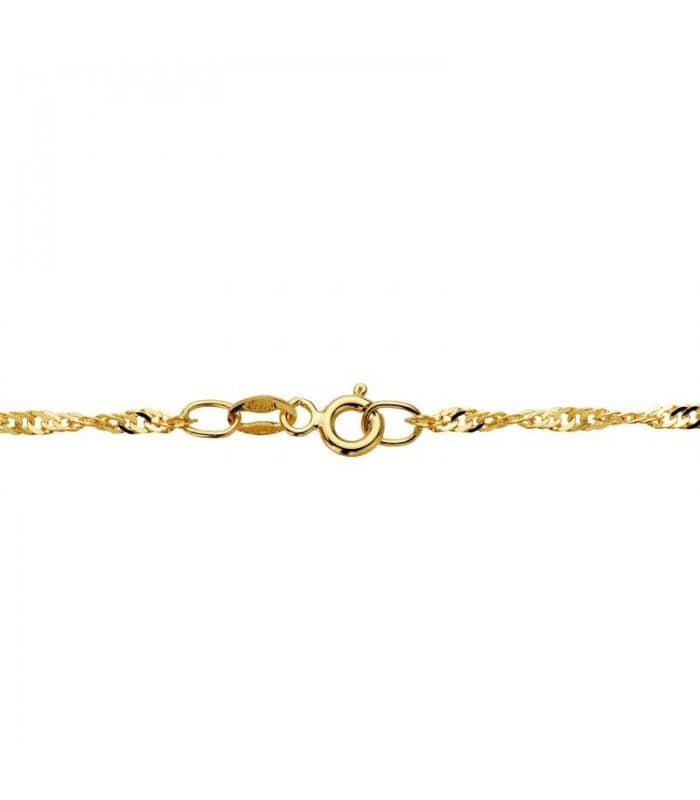 Collane a catena da uomo e donna in oro 750 - Modello catenina a maglia Singapore di 1,8 mm e 45 cm