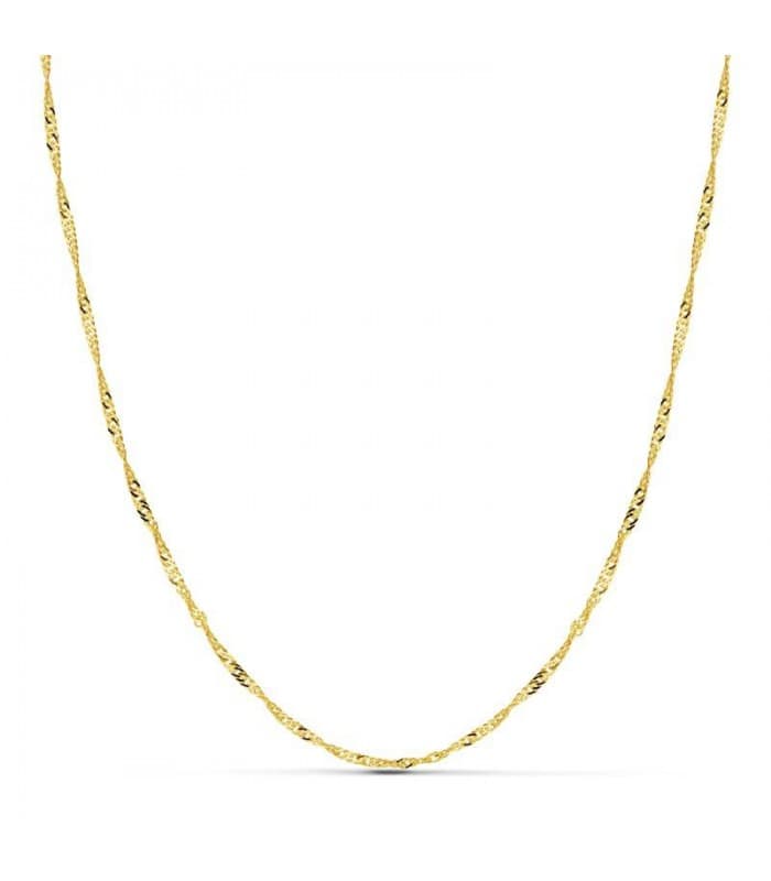 Collane a catena da uomo e donna in oro 750 - Modello catenina a maglia Singapore di 1,8 mm e 60 cm