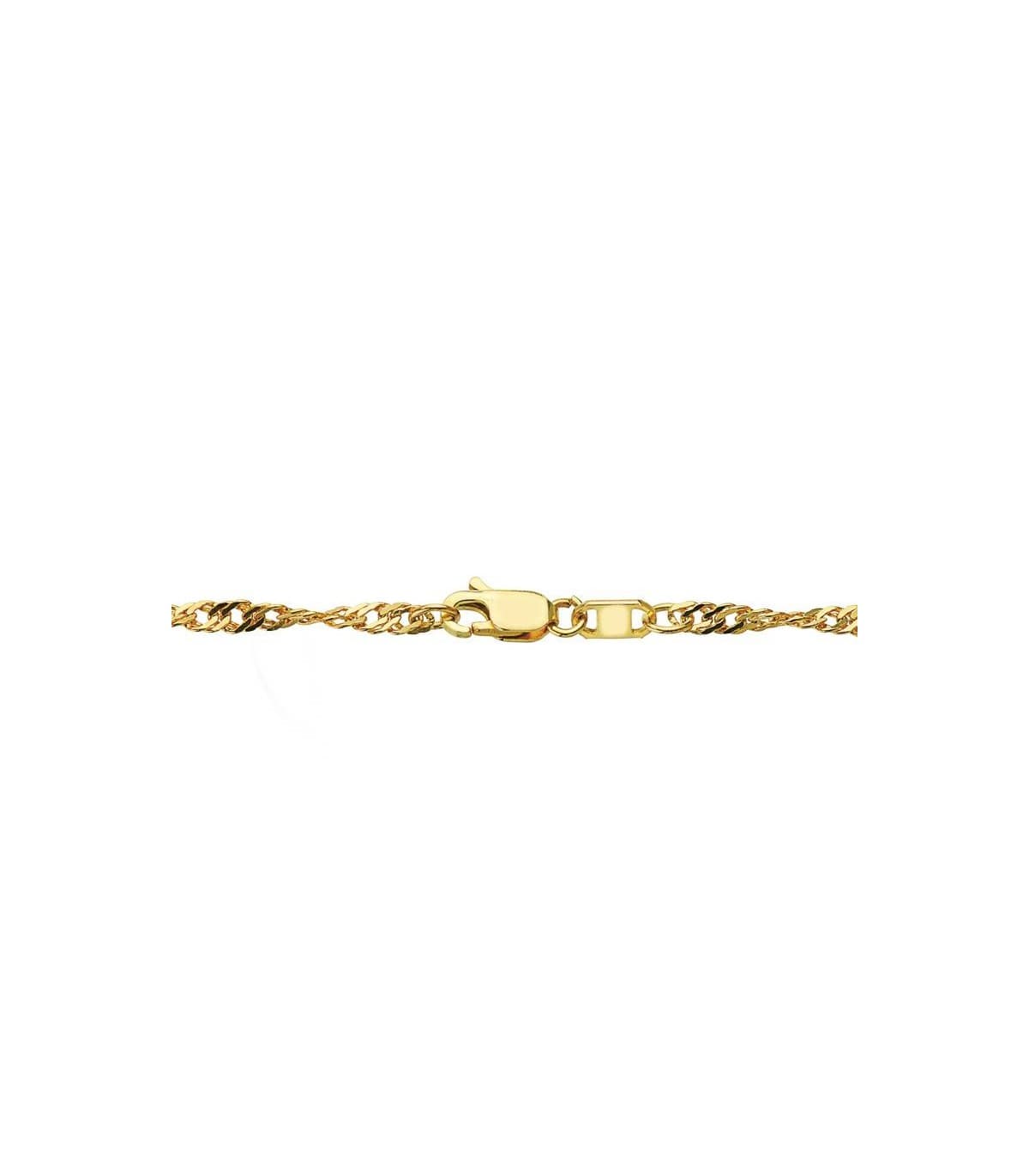 Cadenas de oro mujer - Cadena maciza 18k con eslabones Singapur 2.5 mm 45 cm