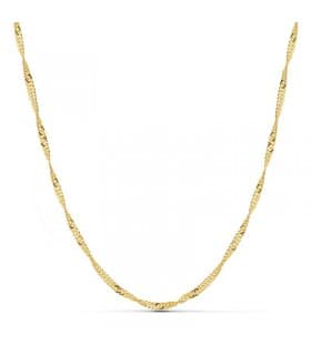 Collane a catena da donna e uomo in oro 750 - Modello a maglia Singapore di 2,5 mm e 50 cm