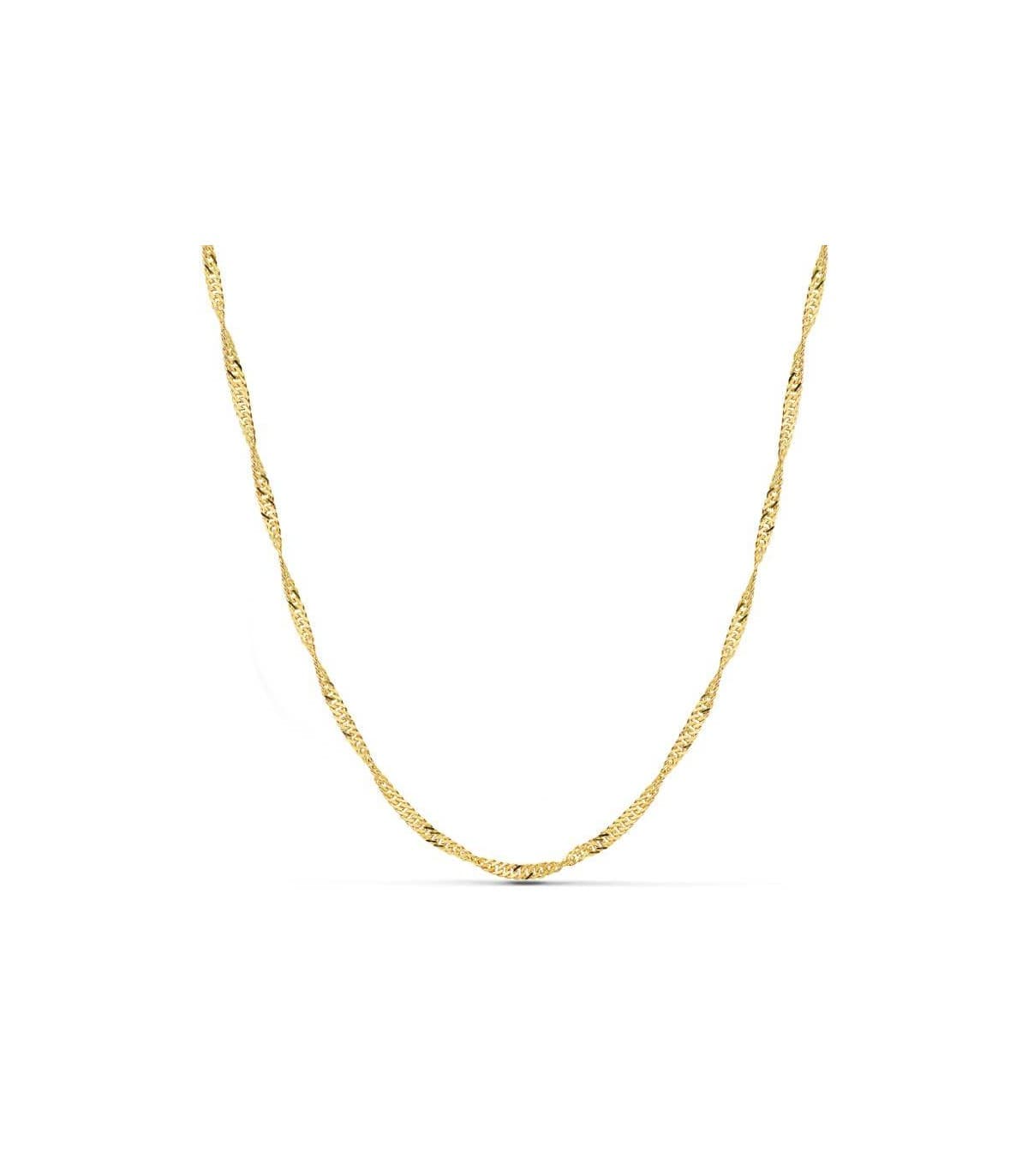 Cadenas de oro para mujer y hombre - Cadena maciza con eslabones Singapur 2.5 mm 50 cm