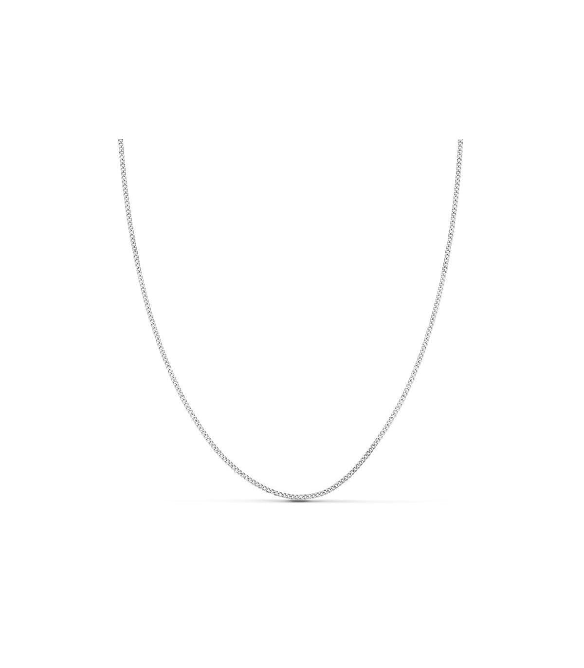 Cadena de oro blanco 18 Kilates Barbada 1mm 40cm. Cadenillas y gargantillas de mujer.