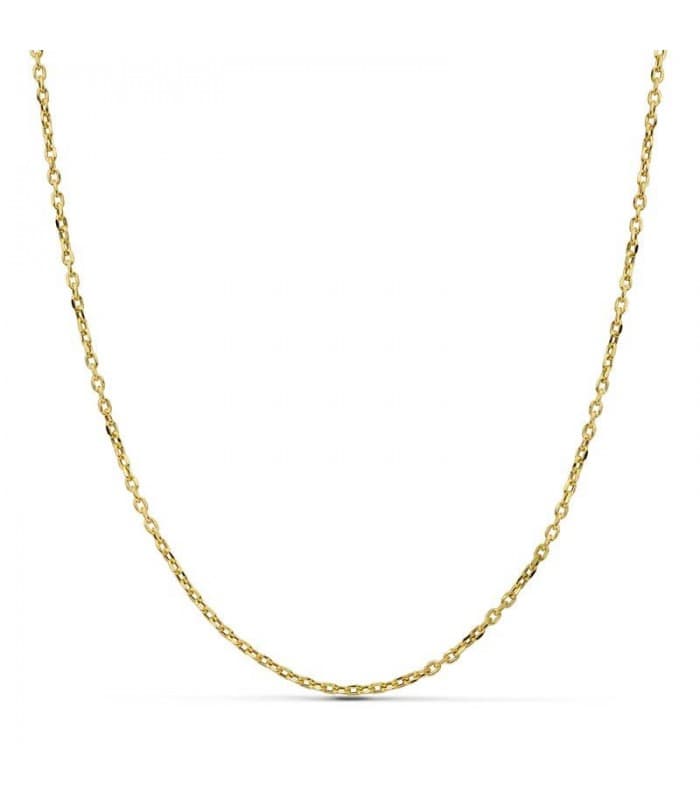 Collana catena forzatina 1.5 mm 18 Kt 45cm, girocollo ideale da donna e bambini