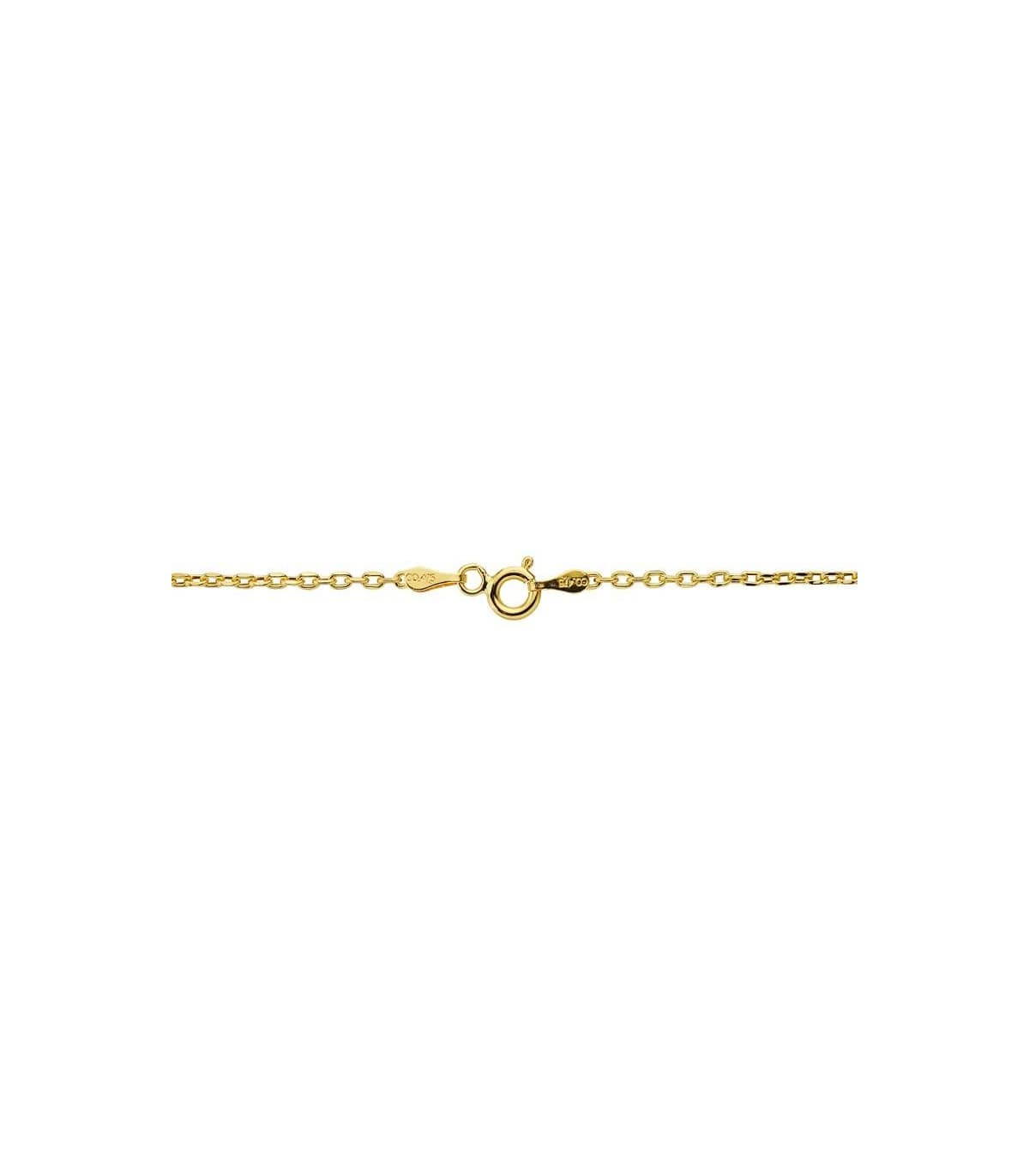 Collana catena forzatina 1.5 mm 18 Kt 45cm, girocollo ideale da donna e bambini