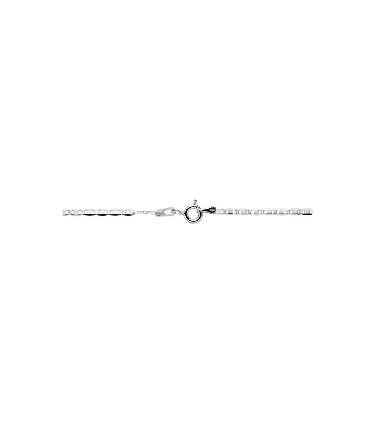 Cadena oro blanco cuadrada 1.8 mm 18 Ktes 45 cm
