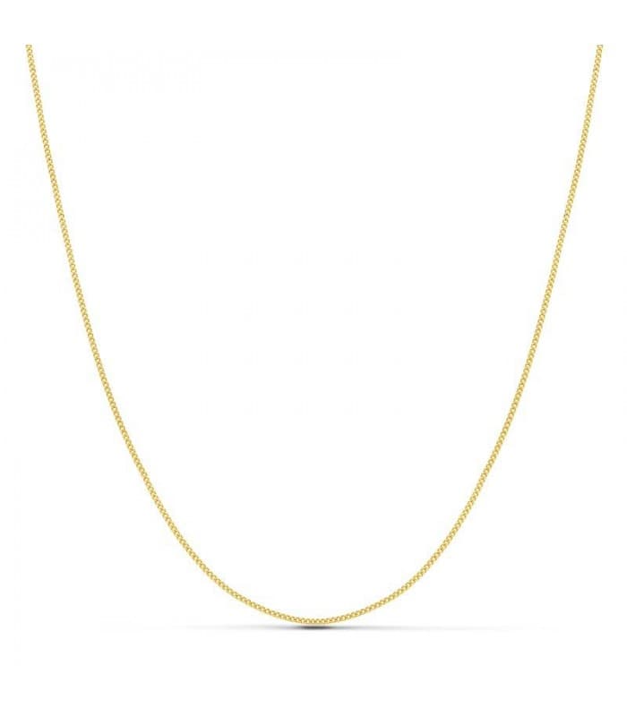 Collana catena cubana, modello grumetta 1mm oro 18 Kt 50cm - Catene unisex da donna, uomo e bambini.