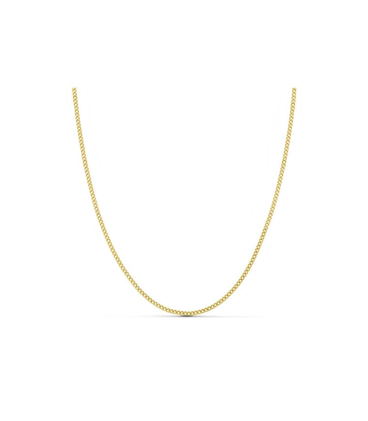 Collana maglia grumetta 1,2 mm 18 Kt 45 cm - Catenina sottile in oro da donna