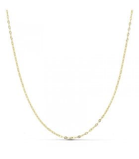 Collana catena da donna a maglia forzatina, lavorata, martellata, brillantata - 1 mm 45 cm Oro 18kt
