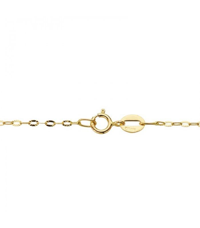 Collana catena da donna a maglia forzatina, lavorata, martellata, brillantata - 1 mm 50 cm Oro 18kt