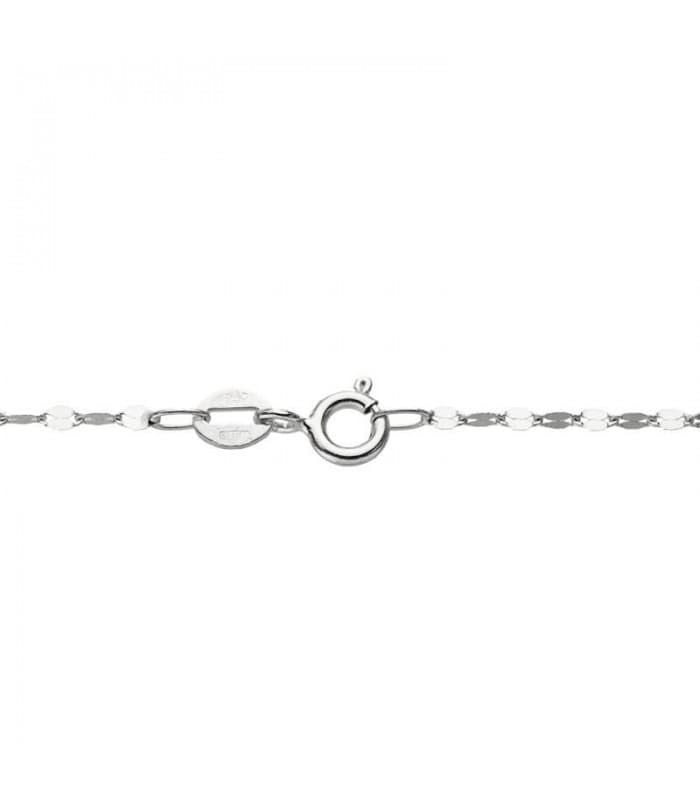 Catena oro bianco specchietto 1.8 mm 18 Kt 45 cm | Collane e catenine per donna o bambini e battesimo.