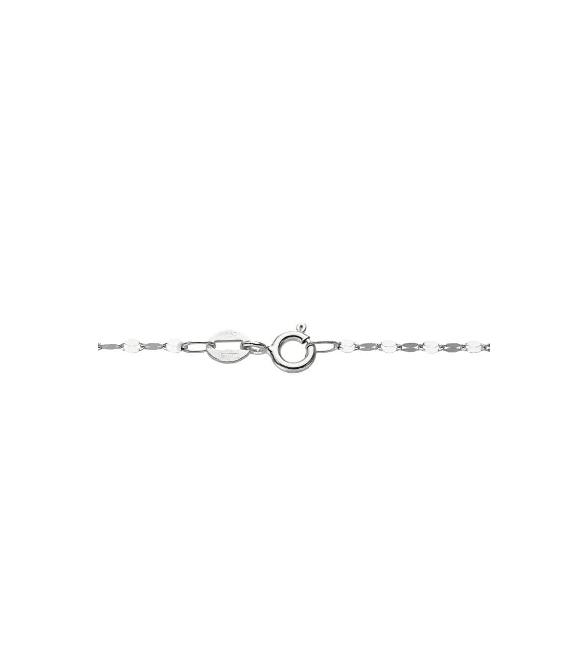 Catena oro bianco specchietto 1.8 mm 18 Kt 45 cm | Collane e catenine per donna o bambini e battesimo.