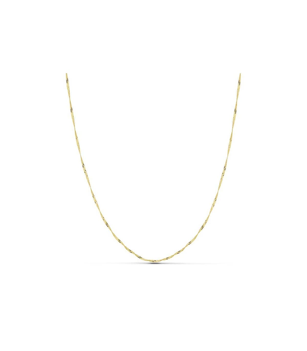 Collane a catena da donna in oro 750 - Modello catenina a maglia Singapore di 1 mm e 50 cm