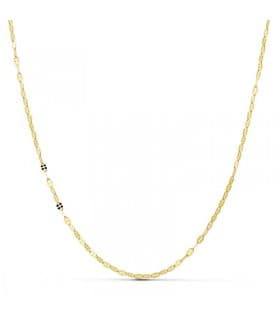 Catenina specchiata da donna a maglia diamantata - Collana oro 18kt 2 mm 45 cm lavorata a specchio