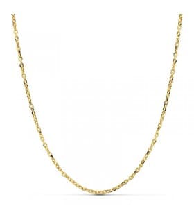 Collana catena a maglia forzatina 2 mm 50 cm in oro giallo 750‰ - Chiusura sicura anello molla