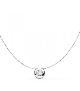 Collier Mercedes 6.5 mm Or Blanc 18K