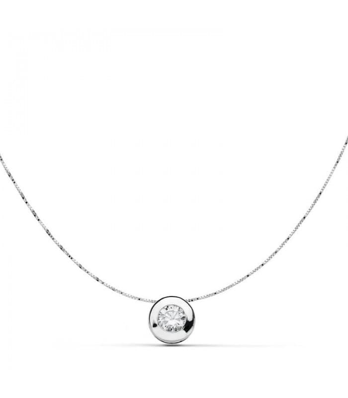 Collier Mercedes 6.5 mm Or Blanc 18K
