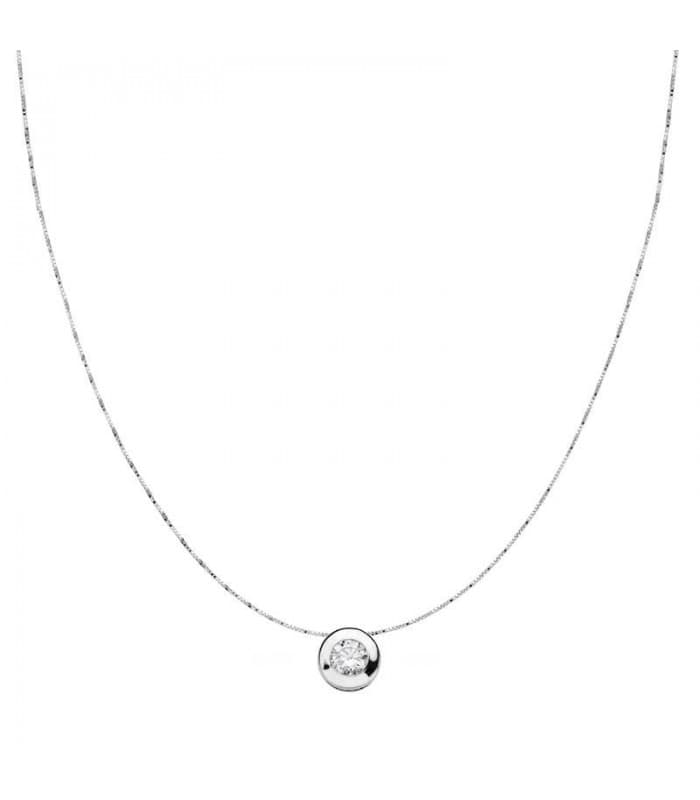 Collier Mercedes 6.5 mm Or Blanc 18K