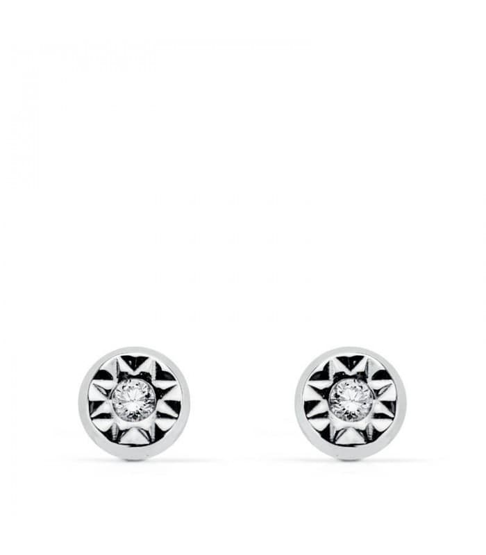 Pendientes  oro blanco Anabela 5 mm 18 Ktes