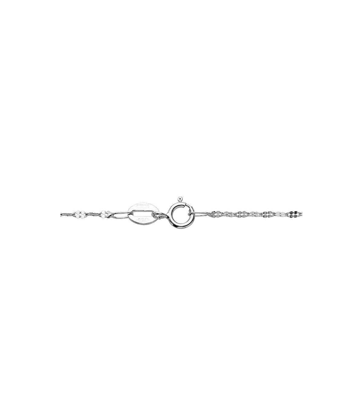 Chaîne OB Fleur Martelée 1.1mm 18 K 40 cm - Chaînette en or blanc pour femme