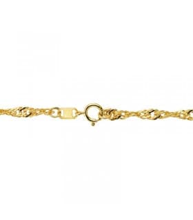 Catene in oro 18K da uomo – Collana lunga Singapore da 3 mm e 60 cm, design torchon.