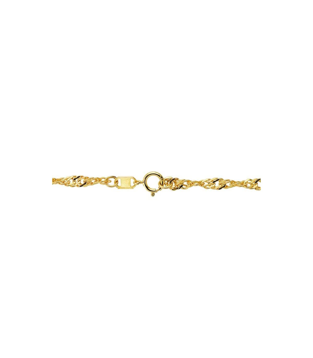 Catene in oro 18K da uomo – Collana lunga Singapore da 3 mm e 60 cm, design torchon.