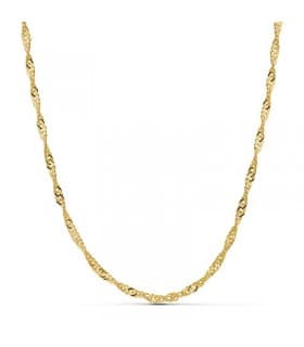 Collane a catena in oro 750 per uomo e donna – Maglia Singapore intrecciata piena da 2 mm e 60 cm.