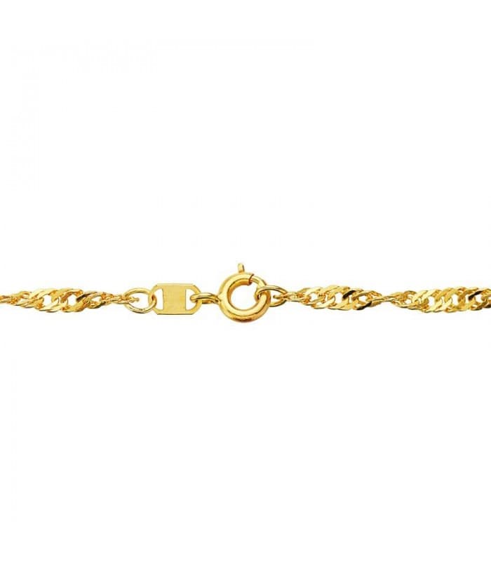 Collane a catena in oro 750 per uomo e donna – Maglia Singapore intrecciata piena da 2 mm e 60 cm.