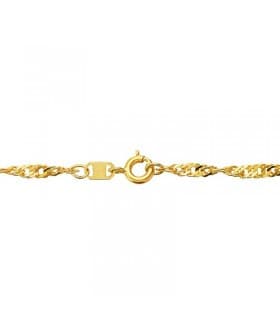Cadena oro 18K mujer para collar largo – Cadenas Singapur de 2.7 mm y 60 cm, Diseño retorcido.